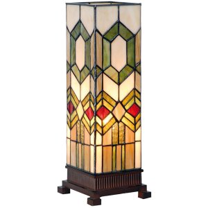 Colonna luminosa Tiffany a figure geometriche 12,5x35 cm