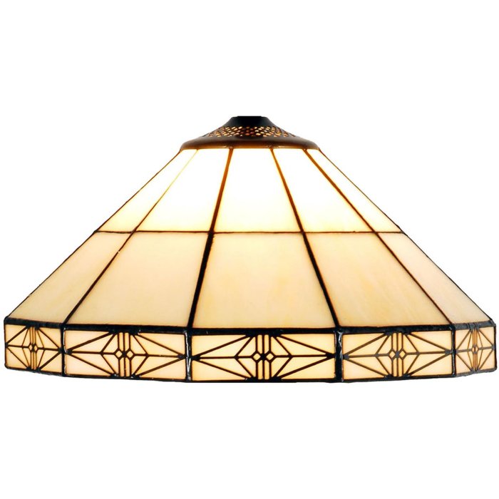 LumiLamp 5LL-3087 Paralume Tiffany Ø 32x16 cm Triangolo di vetro beige