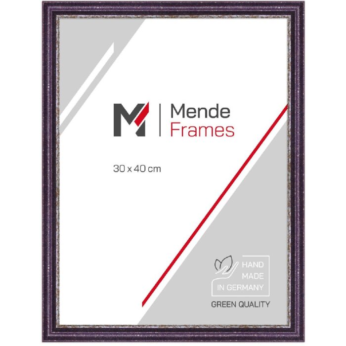 Cornice in legno MendeFrames Serie 810 Shabby-Chic 30x60 cm Violett con bordo argento e vetro antiriflesso