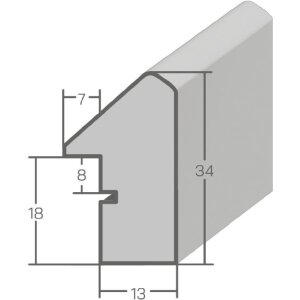 Cornice in legno MendeFrames H790 Strandhaus 25x38 cm bianco con vetro museale