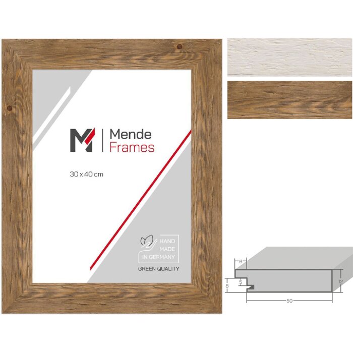 Cornice per foto in legno massello MendeFrames Profil 780 rovere o bianco, 10x10 fino a 70x100 cm