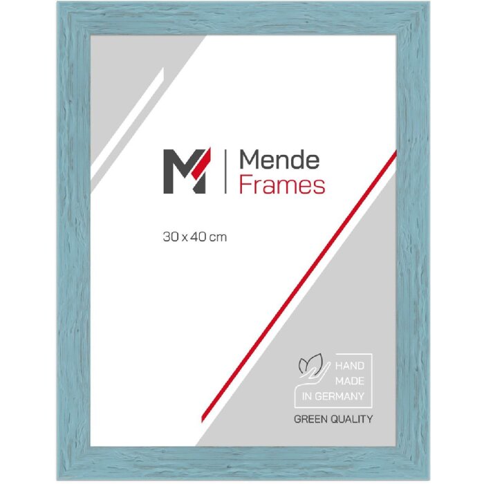 Cornice per foto MendeFrames H750 in legno massiccio 10x20 cm blu con vetro antiriflesso