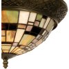 LumiLamp 5LL-5348 Lampada da soffitto Tiffany Ø 38x19 cm Verde Marrone Vetro Plastica