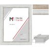 Cornice per foto H690 Vintage in legno massello MendeFrames Bianco Cremebraun 41 mm