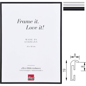 Cornice per foto in alluminio Effect B1 Sicurezza Classe B1 Nero o Argento 13x18-70x100 cm
