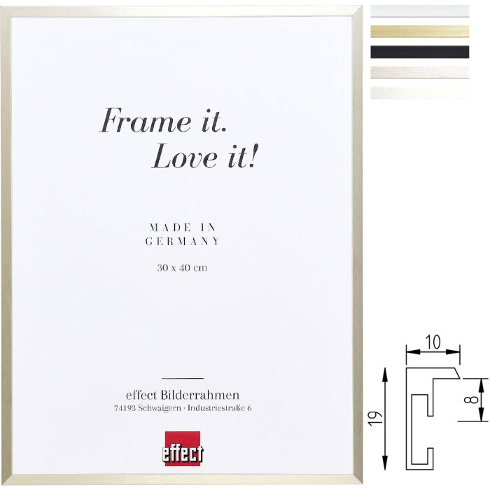 Cornice per foto A1 in alluminio Effect Serie 2 Profilo S2 non infiammabile DIN 4102-1