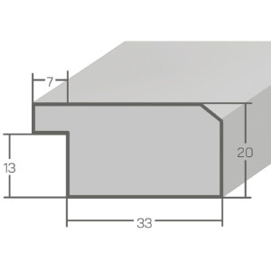 Cornice in legno MendeFrames H670 Industrial 29,7x42 cm grigio vetro antiriflesso