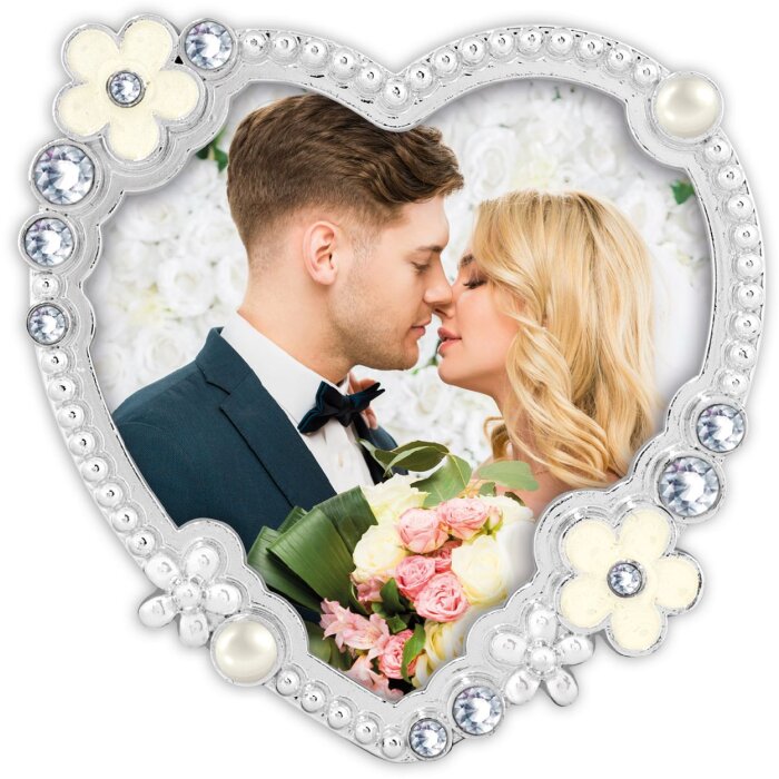 ZEP Brahms Metall-Fotorahmen Herzform Silber 7,5x7,5 cm