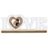ZEP Janine Herz Fotorahmen Holz Weiß mit Love Schriftzug 33x12,5 cm