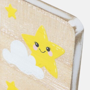 Cornice per foto in legno ZEP Teodoro blu 10x15 cm per neonati con decorazione a tema orsetto