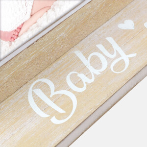 Cornice per foto in legno ZEP Teodoro blu 10x15 cm per neonati con decorazione a tema orsetto