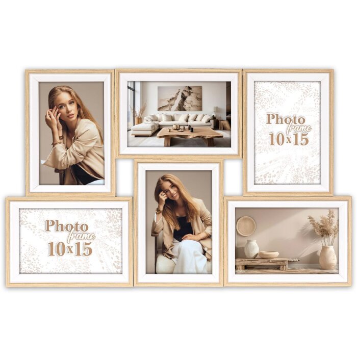 Cornice per foto Tallin in legno naturale 6x10x15 cm 46,5x29,5 cm