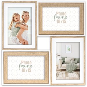 Cornice per foto ZEP Budapest in legno naturale 31x31 cm per 4 foto 10x15 cm