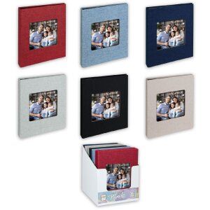 Album da foto inserimento Nevada 36 foto 13x19 cm rilegatura in tela nei colori rosso, blu, nero, grigio, beige o azzurro chiaro