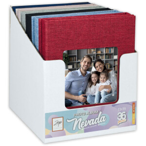 Album da foto inserimento Nevada 36 foto 13x19 cm rilegatura in tela nei colori rosso, blu, nero, grigio, beige o azzurro chiaro