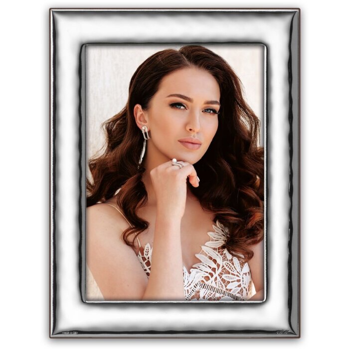 Cornice per foto in metallo ZEP Velletri con finitura argento e colore marrone 10x15 13x18 15x20 20x25 cm