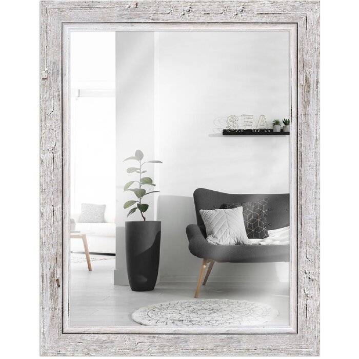 Specchio da parete MendeFrames H660 Shabby-Chic 30x90 cm bianco