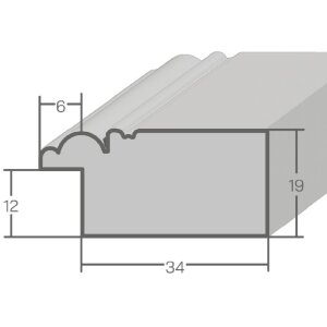 Cornice per foto MendeFrames H660 Shabby-Chic 45x60 cm grigio vetro museale