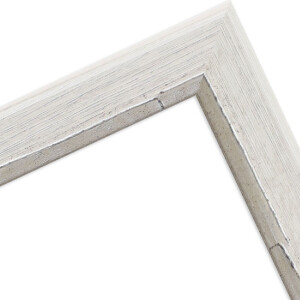 Cornice per foto MendeFrames H640 Shabby-Chic bianca 60x80 cm con vetro trasparente