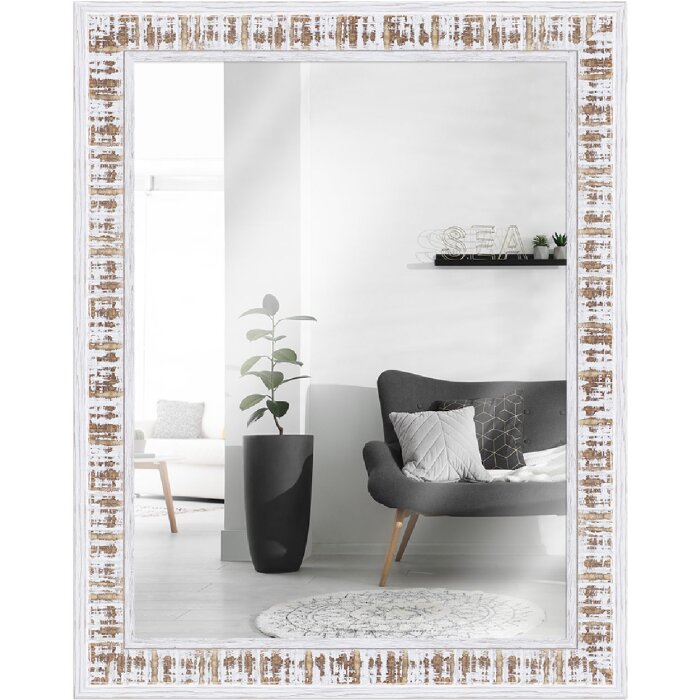 Specchio da parete MendeFrames H630 Shabby-Chic 60x80 cm bianco