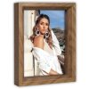 Cornice per foto in legno ZEP Fotorahmen Bergen marrone 4 dimensioni con supporto e vetro trasparente