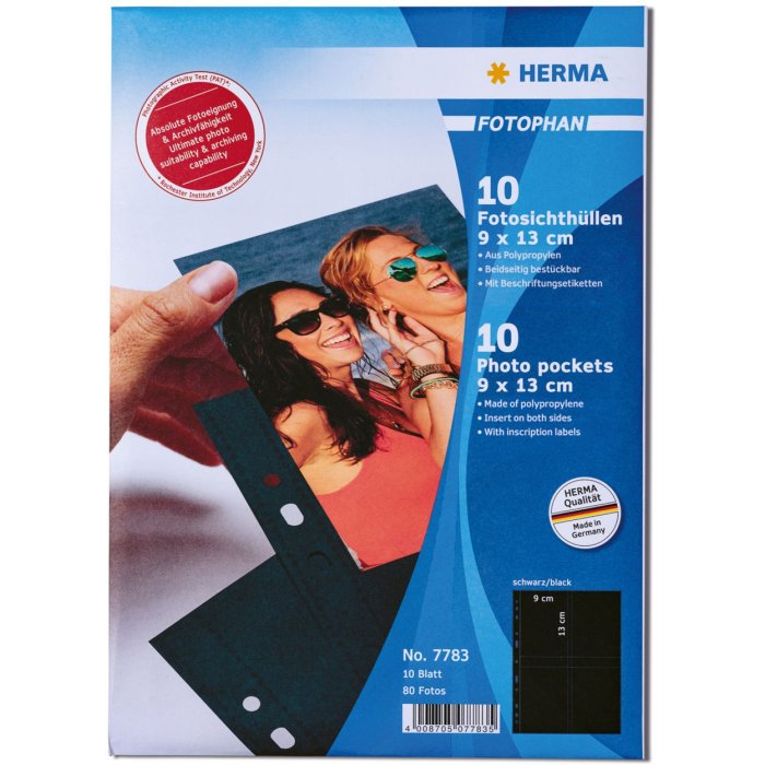 Fotophan-Sight Sleeves 9x13 cm di altezza nero 10 maniche