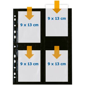Fotophan-Sight Sleeves 9x13 cm di altezza nero 10 maniche