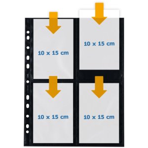 Fotophan-Sight Sleeves 10x15cm portrait black 10 sleeves