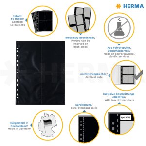 Fotophan-Sight Sleeves 10x15cm portrait black 10 sleeves