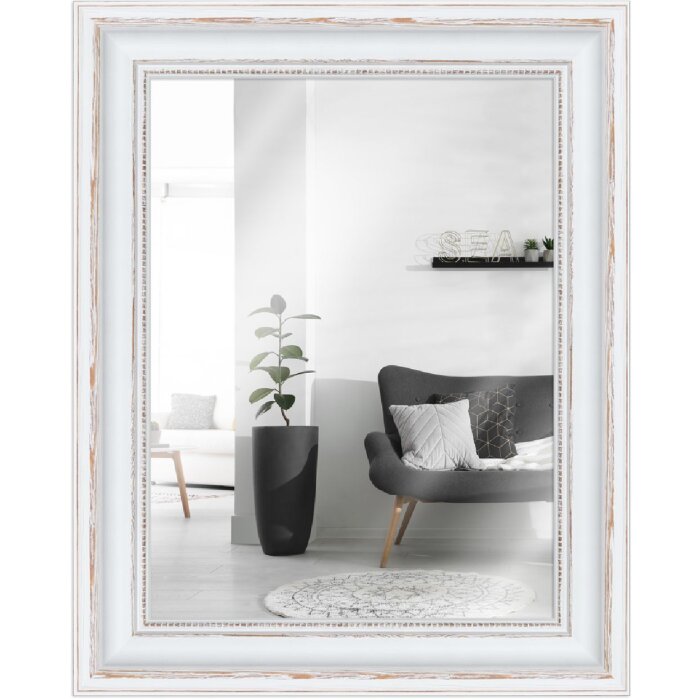 Specchio da parete MendeFrames H550 Bianco antiquato 20x60 cm