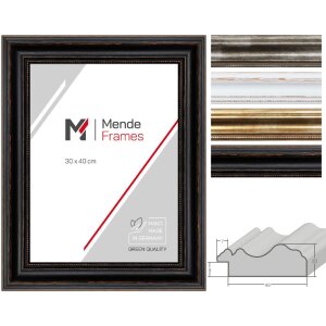 Cornice per foto MendeFrames H550 Antik in legno massello, colore e vetro selezionabili, dimensioni da 20x30 cm a 70x100 cm