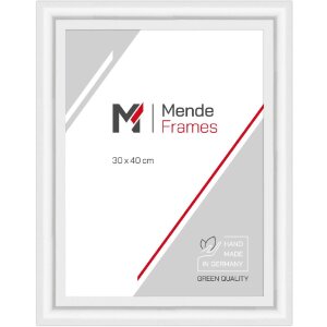 Cornice per foto MendeFrames H540 Moderno Bianco Marmorizzato 20x28 cm con vetro antiriflesso