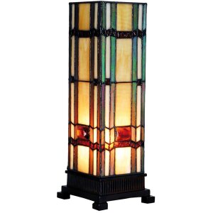 Lampada da terra Tiffany colorata in vetro 12,5x35 cm