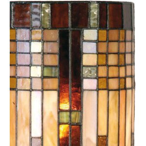 LumiLamp 5LL-9112 Lampada da Parete Tiffany 20x11x36 cm Beige Brown Glass Semicircle