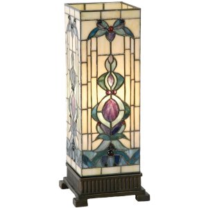 Lampada da tavolo Tiffany colorata in vetro 18x45 cm