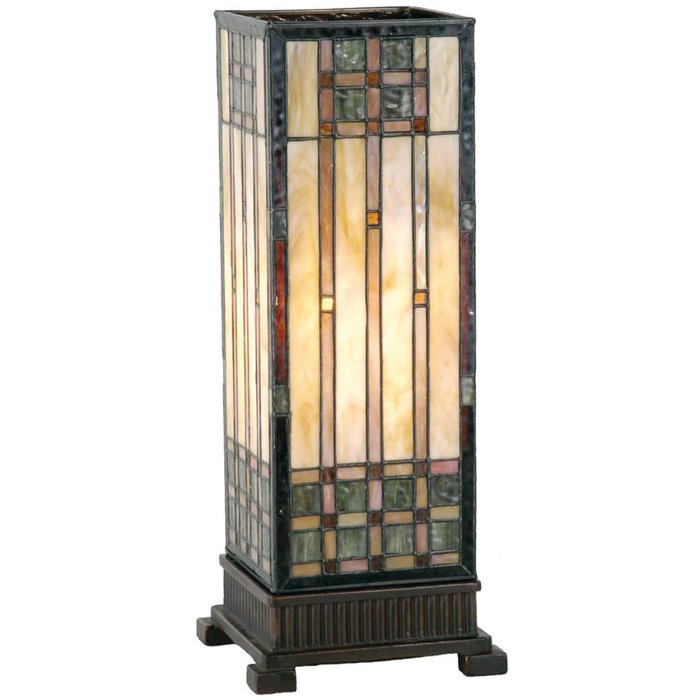 Lampada da terra Tiffany in vetro colorato 18x45 cm