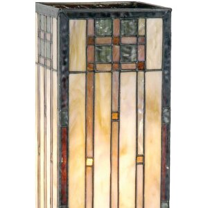 Lampada da terra Tiffany in vetro colorato 18x45 cm