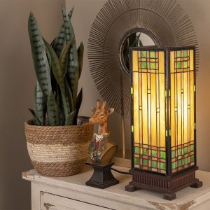 Lampada da terra Tiffany in vetro colorato 18x45 cm