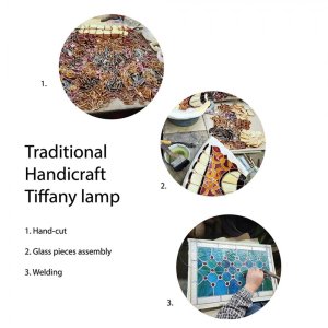 LumiLamp 5LL-9246 Lampada da tavolo Tiffany Angel 16x10x18 cm Vetro beige Tiffany