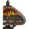 LumiLamp 5LL-9295 Lampada da tavolo Tiffany Ø 22x21 cm Marrone Rosso Vetro Libellula