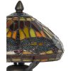 LumiLamp 5LL-9295 Lampada da tavolo Tiffany Ø 22x21 cm Marrone Rosso Vetro Libellula