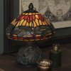 LumiLamp 5LL-9295 Lampada da tavolo Tiffany Ø 22x21 cm Marrone Rosso Vetro Libellula
