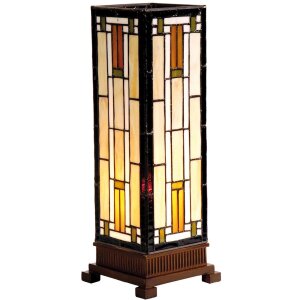 LumiLamp 5LL-9332 Lampada da tavolo Tiffany 12x12x35 cm...