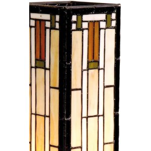 LumiLamp 5LL-9332 Lampada da tavolo Tiffany 12x12x35 cm Rettangolo in vetro marrone beige