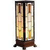 LumiLamp 5LL-9332 Lampada da tavolo Tiffany 12x12x35 cm Rettangolo in vetro marrone beige