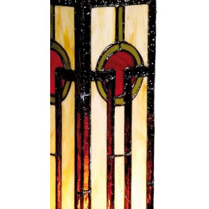 Lampada da tavolo Tiffany rosso-marrone 12,5x35 cm