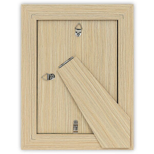 Cornice per foto in legno ZEP ASOS con effetto passepartout Grigio e Natura 10x15-15x20 cm