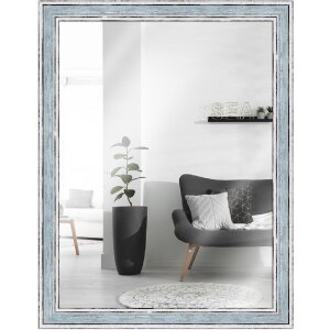 Specchio da parete MendeFrames H460 effetto vintage blu 30x90 cm
