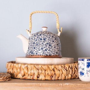 Teiera Ø 14x14 cm Ceramica blu
