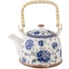 Teiera Ø 14x14 cm Ceramica Fiori Blu